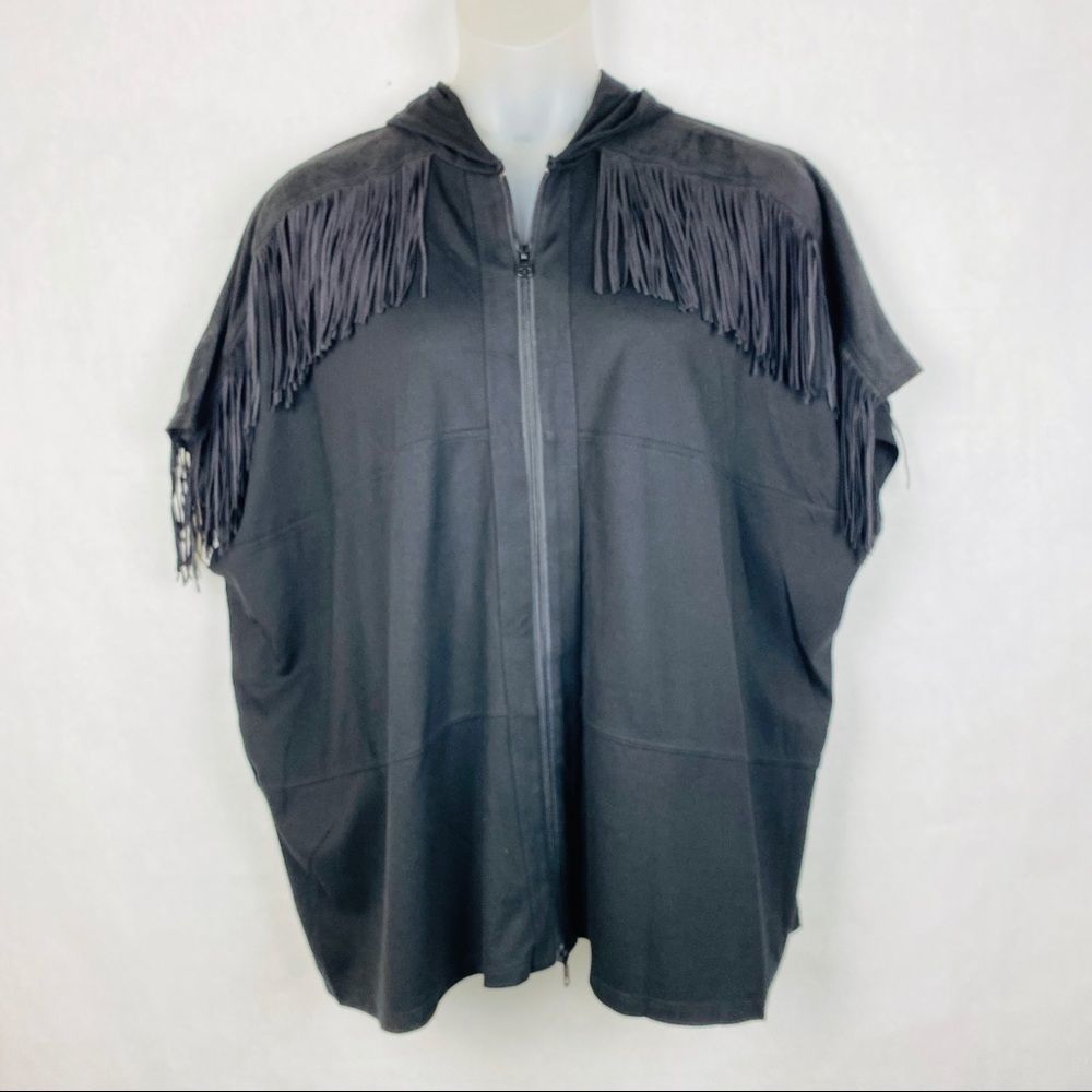 Lynn Ritchie Silver Fringed Zip Up Hooded